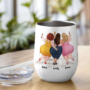 Meeting You Is Me Hitting The Bff Jackpot, Gift For Bestie, Personalized Tumbler, Chubby Friends Tumbler TT - Wine Tumbler - GoDuckee