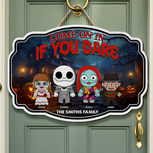 Personalized Gifts For Family, Horror Movies Cartoon Wood Sign 04pgqn310724ha - Wood Sign - GoDuckee