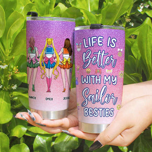 Personalized Gifts For Best Friends Tumbler Life Is Better With Besties 02htpu200224hh - Tumbler Cups - GoDuckee