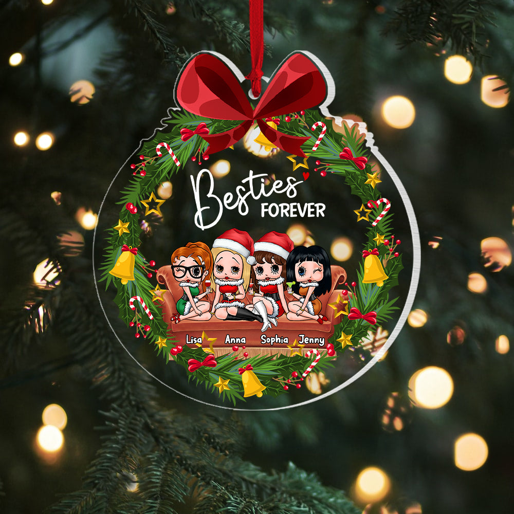 Besties Forever Personalized Christmas Ornament Gifts