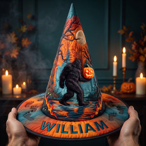 Squatching Through Halloween Quilted Witch Hat, Personalized Gifts For Bigfoot Lovers 05QHQN180826 - Quilted Witch Hat - GoDuckee