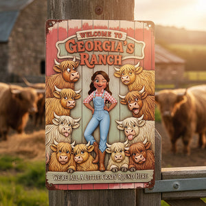 Highland Cow Farm Print Metal Sign - Personalized Gifts For Farmer 02nata200126 - Metal Signs - GoDuckee