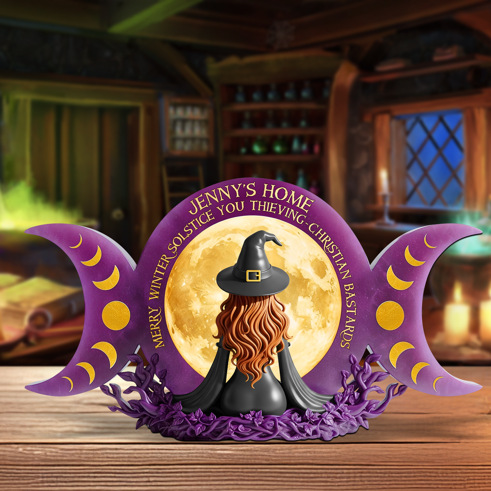 Witch Plaque - Personalized Gifts For Magic Lovers 02ohpu300525 - Shaped Plaques - GoDuckee