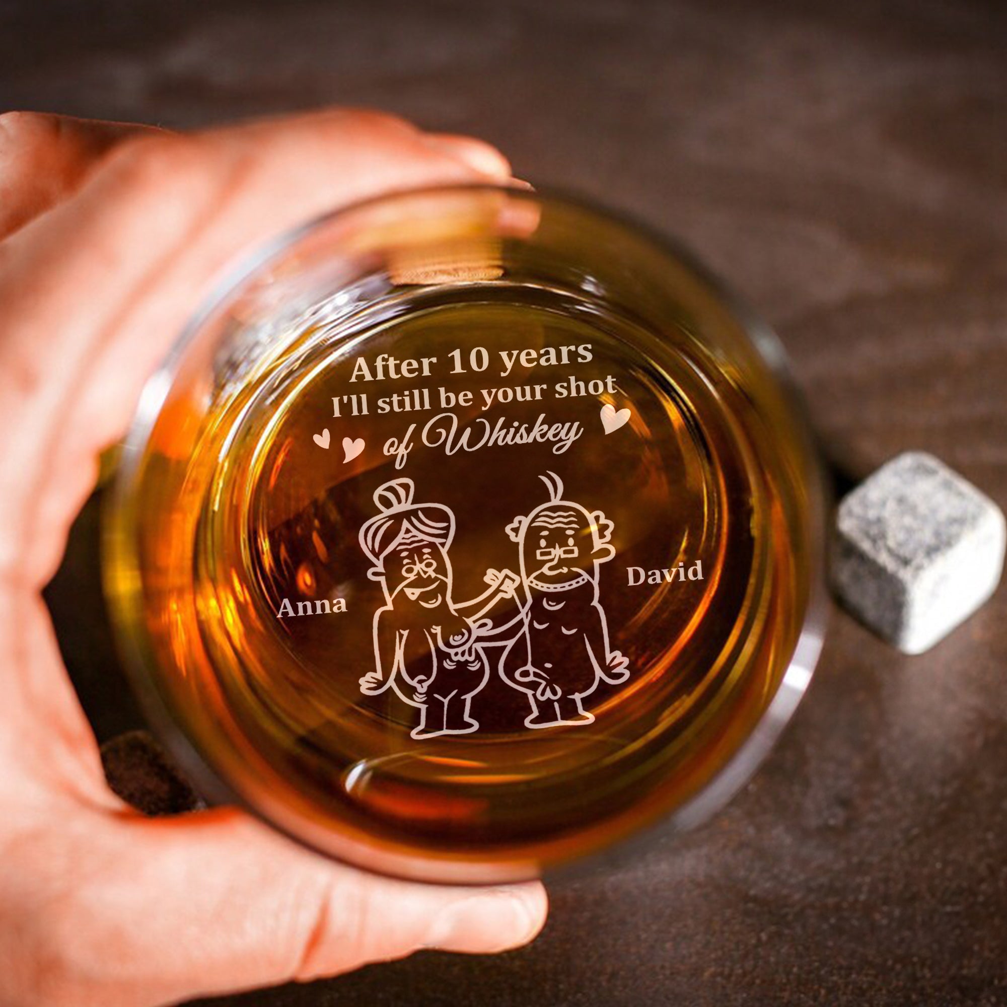 Personalized Gifts For Couple Engraved Whiskey Glass 05ohtn180624 - Drinkware - GoDuckee