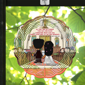 Personalized Gifts For Couple Wind Spinner Wedding In Church 03xqpu100125hg - Ornament - GoDuckee
