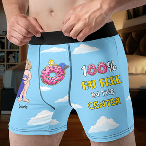 Personalized Gifts for Him, Funny Cartoon Couple 100% Fat Free Man Boxer 02TOLU150824HG - Boxer Briefs - GoDuckee