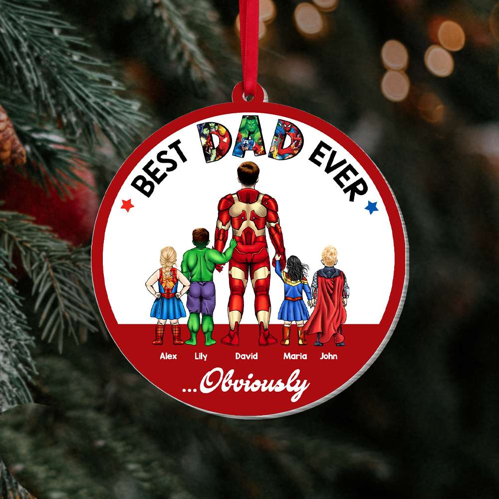 Best Dad Ever Obviously 06qhhn151123tm Personalized Acrylic Ornament - Ornament - GoDuckee