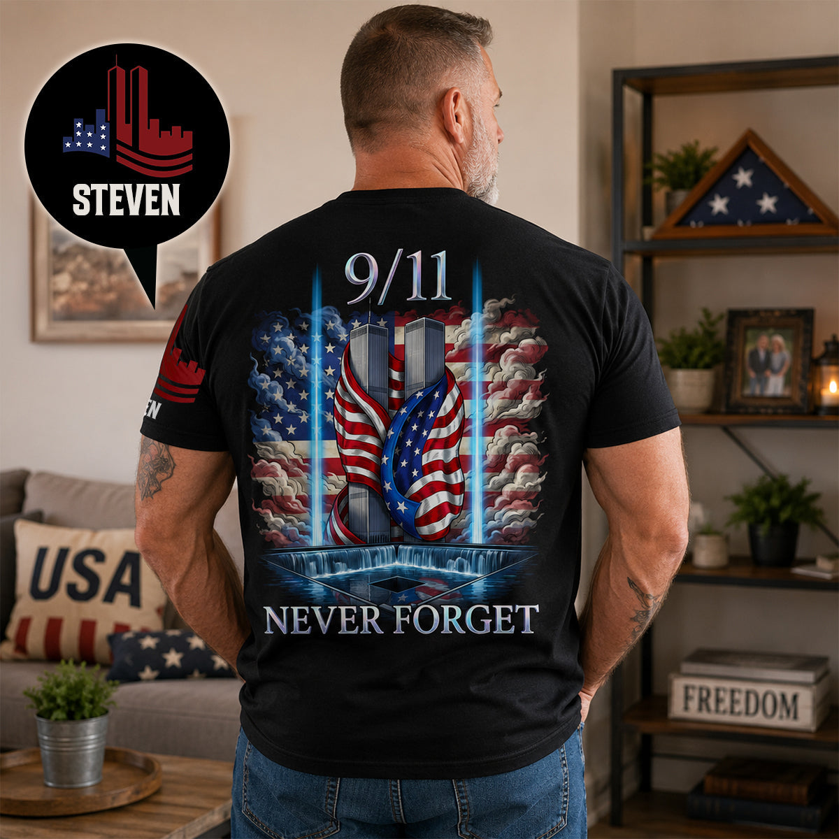 Never Forget 9/11 Personalized Shirt – Patriotic Memorial Shirt 01hudh300726 - AOP Products - GoDuckee