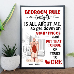Personalized Gifts For Couple Canvas Print Bedroom Rule Tonight Is All About Me - Canvas Print - GoDuckee