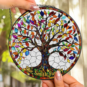 Personalized Gifts For Family Stained Glass 05acdt250824 Family Tree - Ornament - GoDuckee