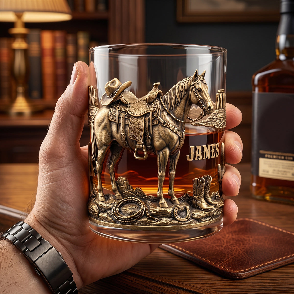 Horse Cowboy Round Glass - Personalized Gifts For Horse Lovers 04TYTN290626 - Glass - GoDuckee