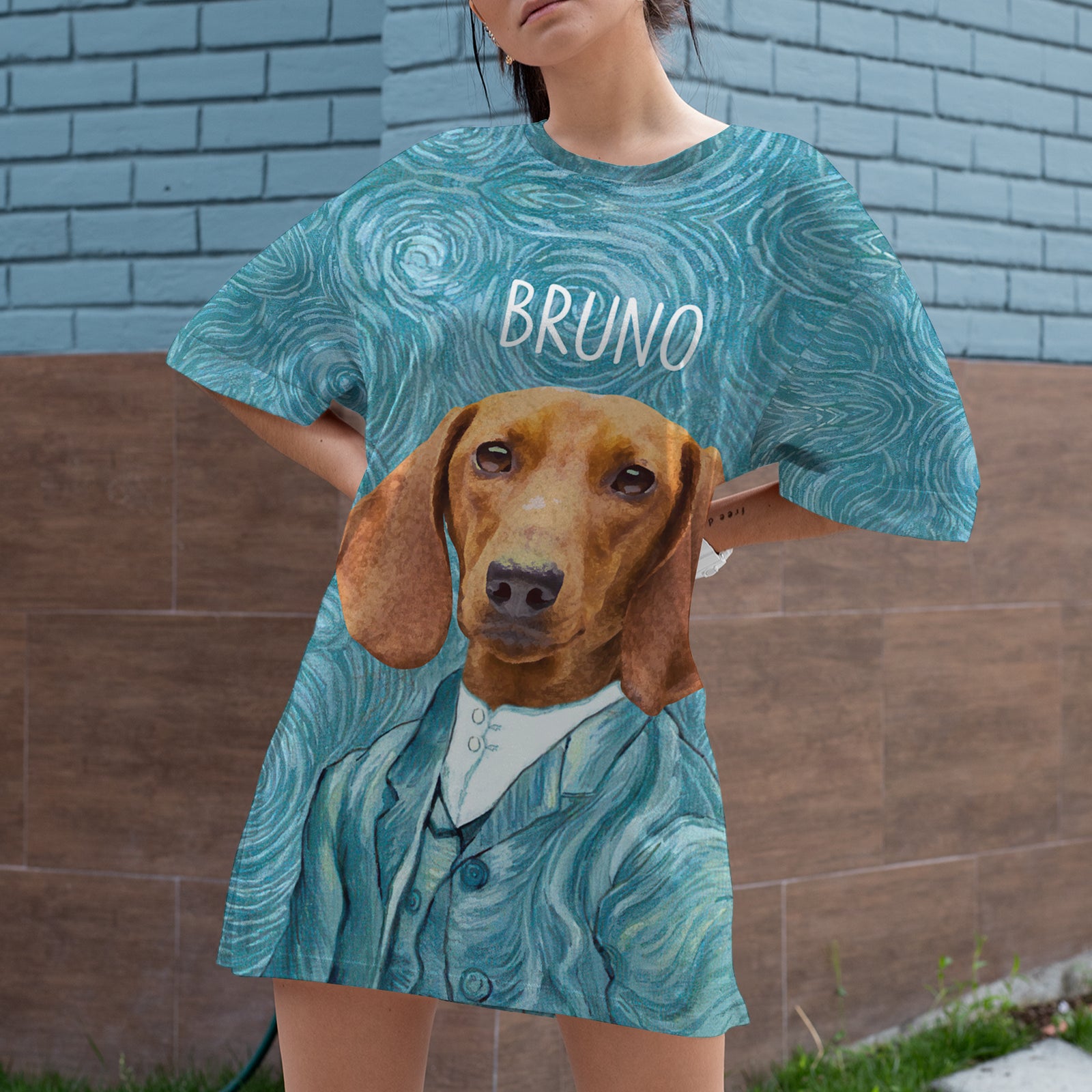Custom Photo Gifts For Dog Lovers Raglan Dress Handsome Dog 03HUDT190124 - 3D Shirts - GoDuckee
