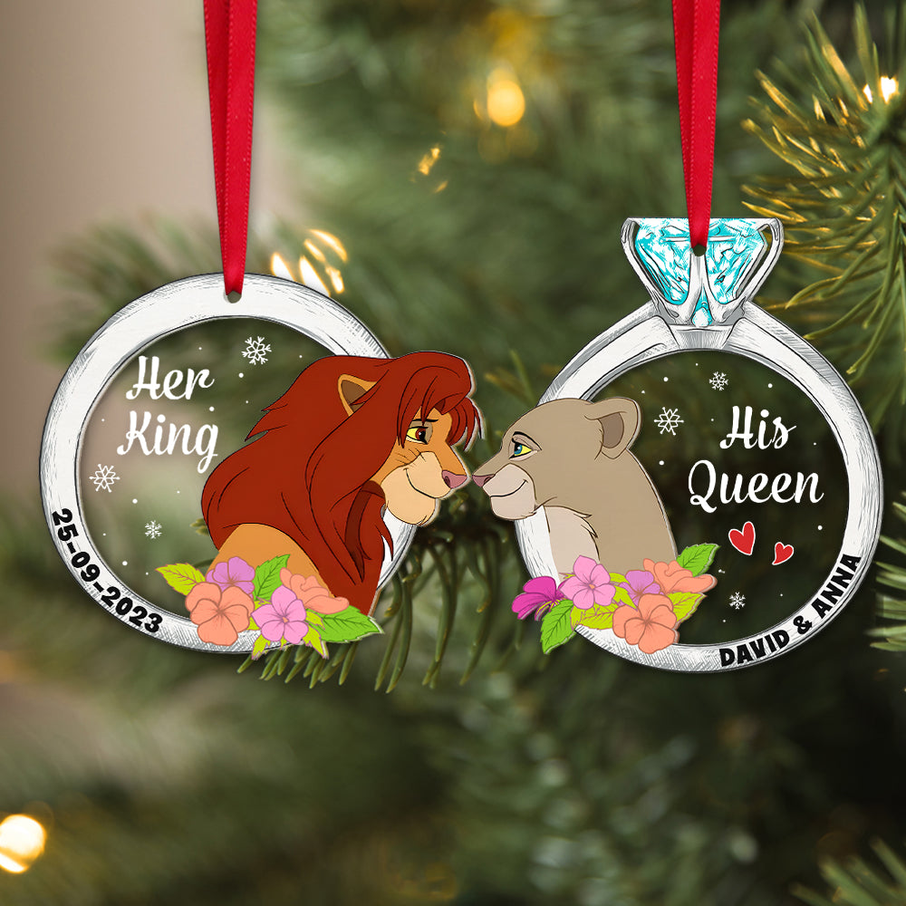 Set Of 2 Personalized Ornaments For Couple, PW-05NATN171023, Christmas Gift, Anniversary Gift Ideas - Ornament - GoDuckee