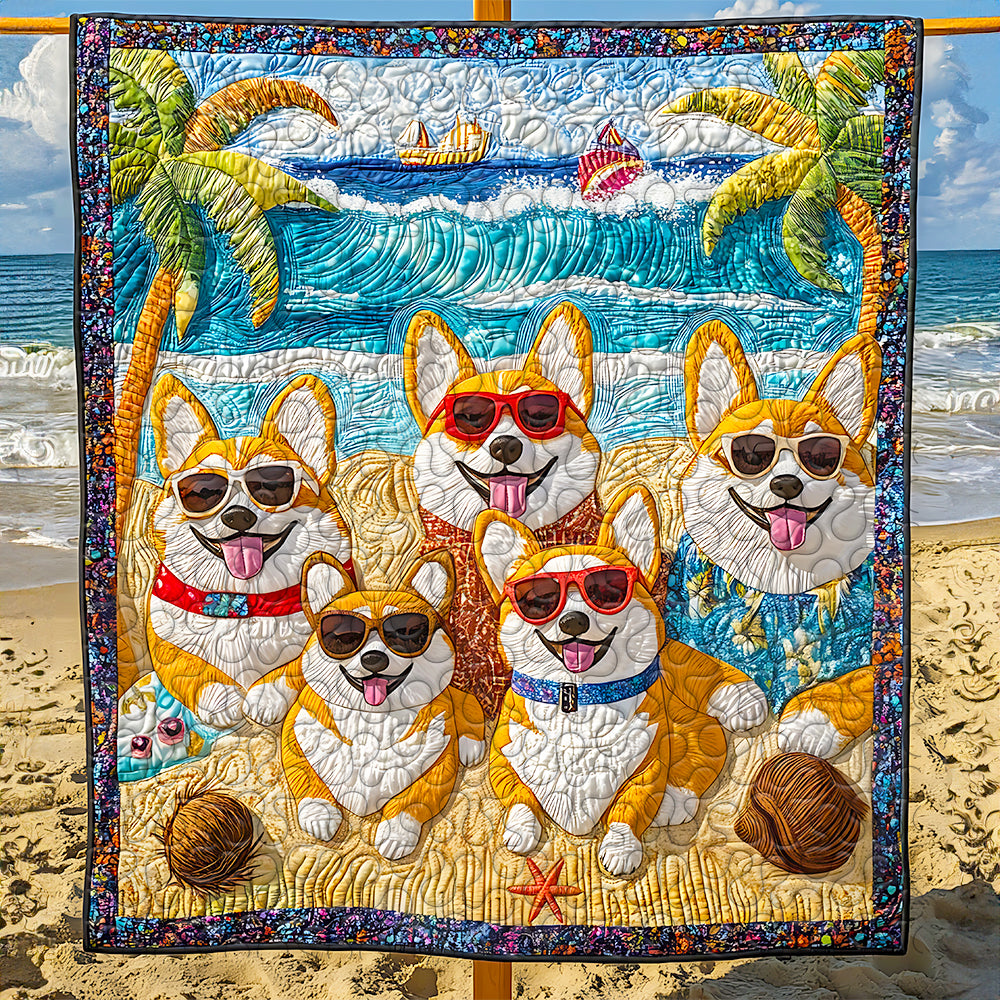 Corgi Dog Christmas Quilt Bed Set Gifts For Dog Lovers 04HUDT051124 - Blanket - GoDuckee