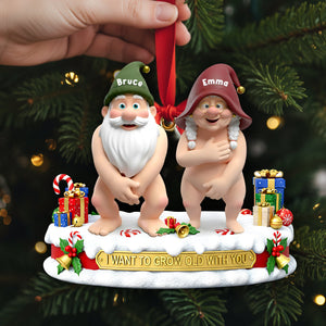 Mischievous Gnome Couple Acrylic Ornament - Personalized Gifts For Couples 08OHLU201125 - Ornament - GoDuckee