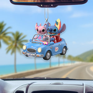 Cute Alien Couple Car Ornament - Personalized Gifts For Couple 02pgmg180725 - Ornament - GoDuckee