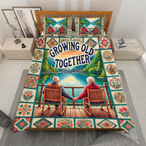 Personalized Gifts For Couple Quilt Bedding Set Special Line 04tgtn090125 Growing Old Together - Blanket - GoDuckee