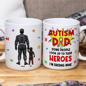 Personalized Gifts For Autism Dad Coffee Mug Father's Day Super Dad And Kids 042TOMH240225PA - Coffee Mug - GoDuckee