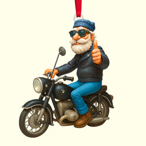 Caricature Art Custom Photo Gifts For Bikers Christmas Acrylic Ornament 03ohtn180825 - Ornament - GoDuckee