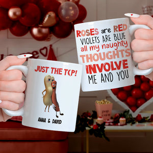 Personalized Gifts For Couple Coffee Mug All My Thoughts Involve Me And You 02OHPU120124 - Coffee Mug - GoDuckee