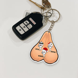 Seem Like Just Yesterday We Were Chillin' In Your Balls Personalized Keychain-Gift For Dad - Keychains - GoDuckee