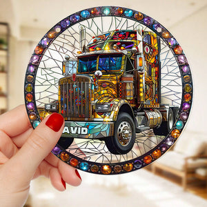 Personalized Gifts For Truck Lovers, Truck Acrylic Suncatcher Ornament 01ACDT300824 - Ornament - GoDuckee