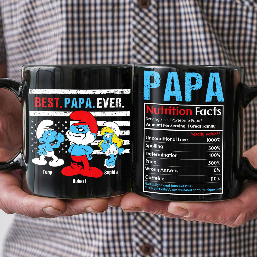 Best Papa Ever Gift 01DNPO210423 Personalized Family Black Mug - Coffee Mug - GoDuckee