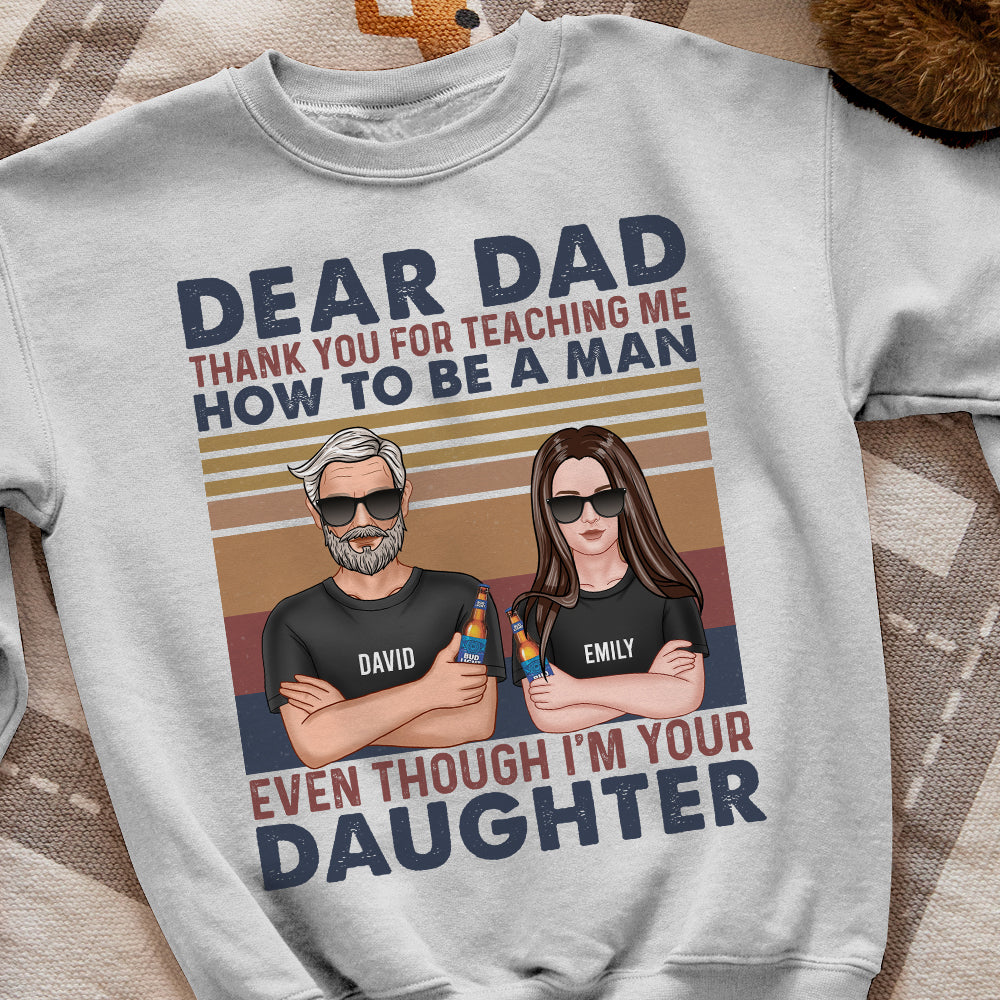 Dear Dad, Thank You For Teaching Me, Gift For Dad, Personalized Shirt, Dad And Kid Shirt, Father's Day Gift - Shirts - GoDuckee