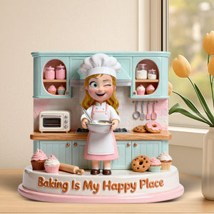Baking Girl Acrylic Plaque - Personalized Gifts For Baking Lovers 01pgqn090226 - Shaped Plaques - GoDuckee
