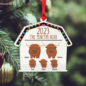 Personalized Highland Cow Family Custom Shape Ornament 03NATN030823 - Ornament - GoDuckee