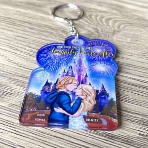 Personalized Gifts For Couple Keychain They Lived Happily 03htqn020224pa - Keychains - GoDuckee