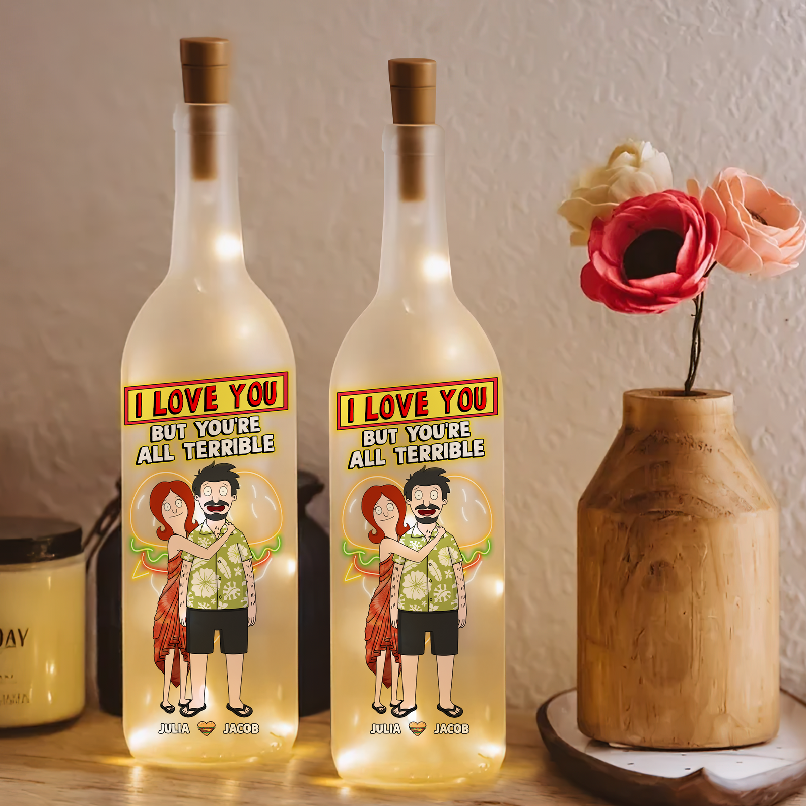 Personalized Gifts For Couple Bottle Lamp I Love You 03ohpu130225hg - Bottle Lamp - GoDuckee