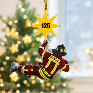 Personalized Gifts For Firefighter Christmas Suncatcher Ornament 03ACQN230924 - Ornament - GoDuckee