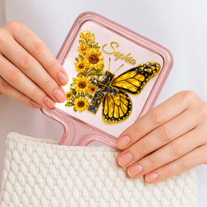 Butterfly Cross Floral Handheld Mirror – Personalized Gifts For Christians 04huqn051225 - Mirror - GoDuckee