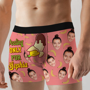 Custom Photo Funny Gifts For Him Men's Boxers 01totn111224 Peeling Only For Her - Boxer Briefs - GoDuckee