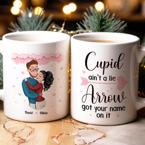 Cupid Ain't A Lie, Personalized Mug, Romantic Couple Gifts - Coffee Mug - GoDuckee