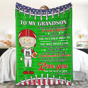 Personalized American Football Blanket Gift For Child/Gift For Football Lover - Blanket - GoDuckee