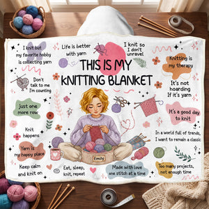 Cozy Knitting Girl Hood Blanket, Personalized Gifts For Knitting Lovers 02qhqn110826 - Blanket - GoDuckee