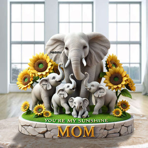 Elephant Mom Plaque - Personalized Gift For Mom 01HUTN190425 - Shaped Plaques - GoDuckee