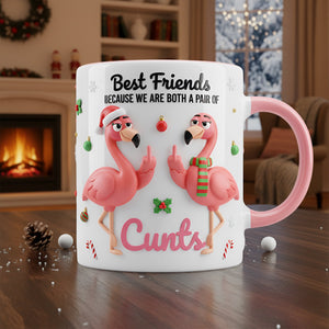 Flamingo Besties Accent Mug - Personalized Gifts For Besties 05NALU151125 - Coffee Mug - GoDuckee