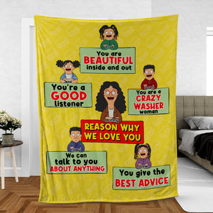 Personalized Gifts For Mom Blanket - Reason Why We Love You 02TOLU100325HG - Blanket - GoDuckee