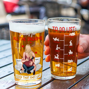 Naughty Couple Beer Glass - Personalized Gifts For Couple 01ohqn120525hh - Beer Glasses - GoDuckee