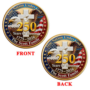 USA 250th Anniversary Printed Metal Coin - Personalized Gifts For Patriots 02huqn260226 - Coin - GoDuckee