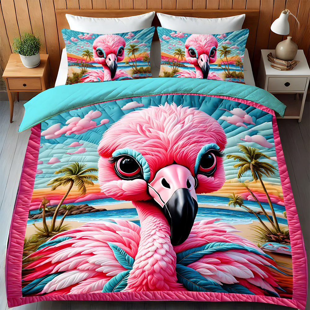 Gift For Flamingo Lovers Quilt Bedding Set 03HULU180125 - Blanket - GoDuckee