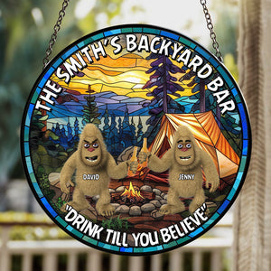 Personalized Gifts For Bigfoot Seeker Stained Glass Suncatcher Ornament 01qhtn160924 Backyard Bar Drink Till You Believe - Ornament - GoDuckee