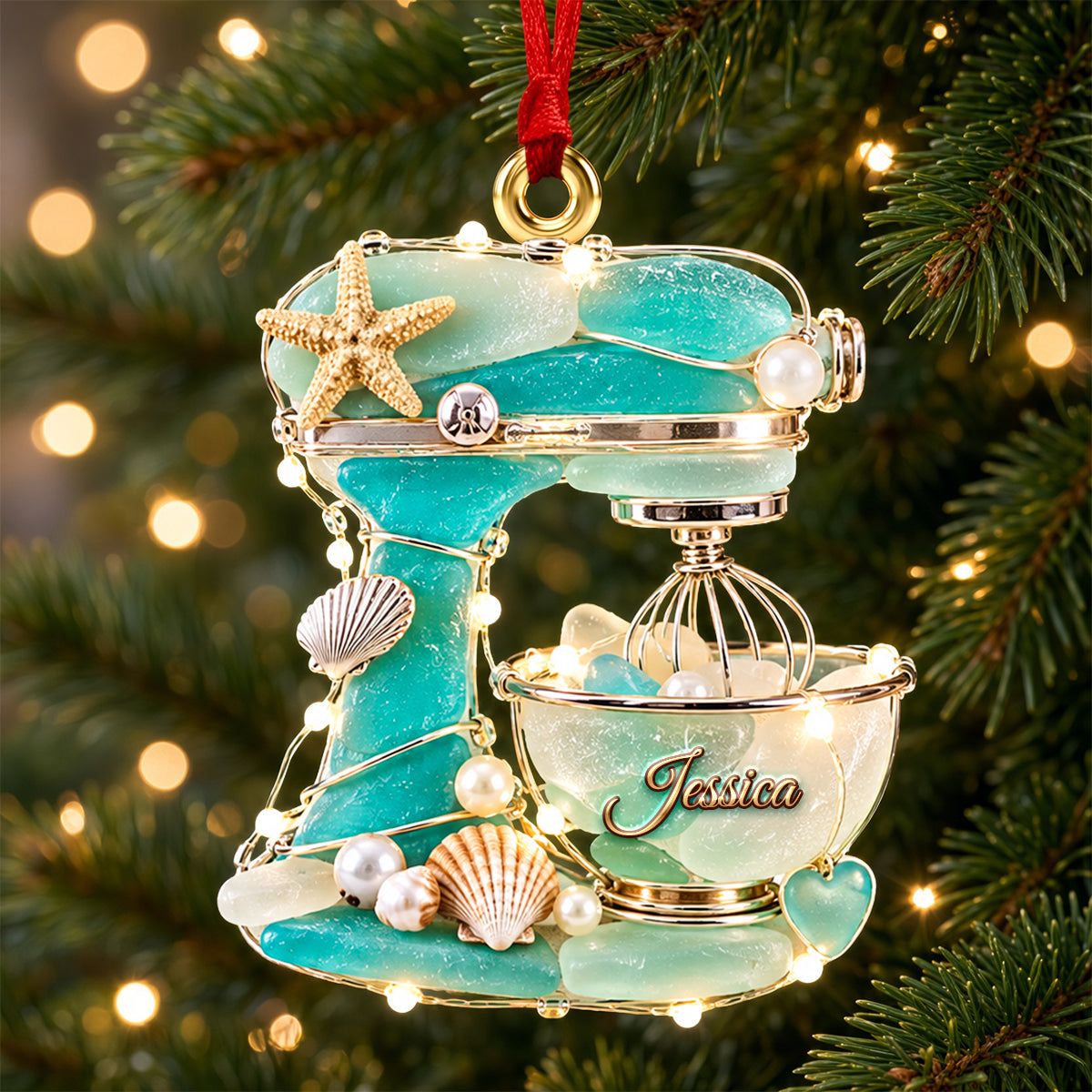 Baking Mixer Sea Glass Acrylic Ornament - Personalized Gifts For Baking Lovers 07QHDH280926 - Ornament - GoDuckee