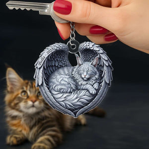 Cat In Heaven Acrylic Keychain- Personalized Gifts For Cat Lovers 01OHLU190625 - Keychains - GoDuckee