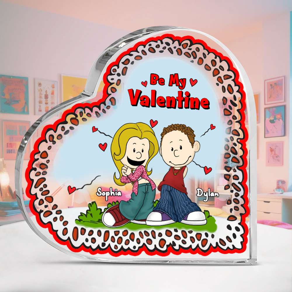 Personalized Gifts For Couples Valentine Heart Plaque Y2K Style Couples 05KALU060125HG - Shaped Plaques - GoDuckee