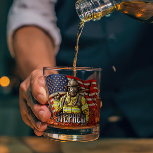 Blaze of Honor Whiskey Glass, Personalized Gifts For Firefighter 02TODT070825 - Whiskey Glass - GoDuckee
