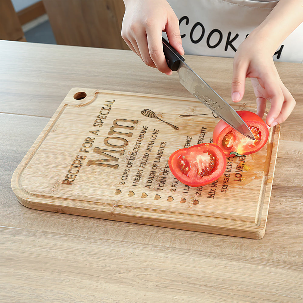 Recipe For A Special Mom, Gift For Mom, Personalized Cutting Board